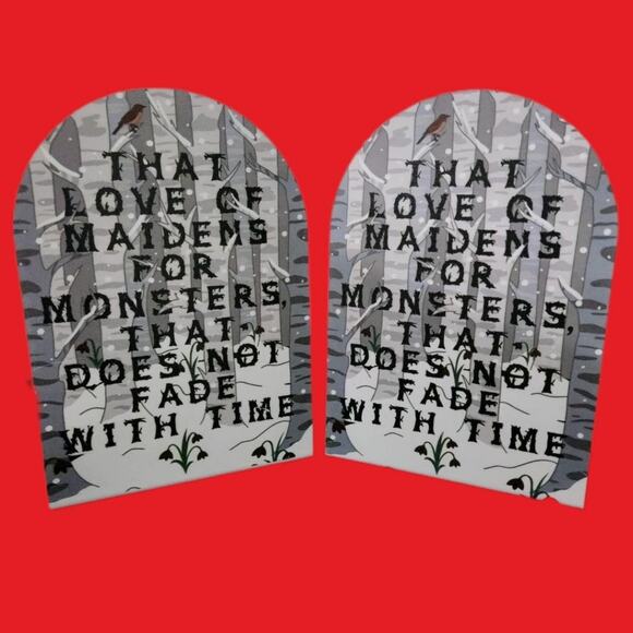 Love Of Maidens For Monsters Bookend Set Decor Preppy Dark Academia - Picture 1 of 3